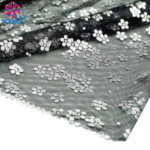 Tessuto personalizzato <span class=keywords><strong>in</strong></span> poliestere placcato <span class=keywords><strong>in</strong></span> oro con cinque petali di Tulle <span class=keywords><strong>in</strong></span> maglia di tessuto con Design lucido a maglia elettrica - Product Image 1