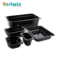 Wadah Gastronorm Bestwin 1/1 Hitam Polikarbonat PC GN Pan dengan Pembersihan Mudah dan Rentang Suhu -40C hingga 99C