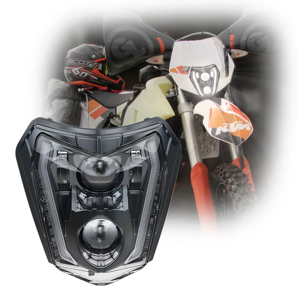 2017-2023 KTM EXC XCW 250350450500 2014-2019 SX SXF 125 2019-2023 SMC R690ダートバイクモトクロスパーツ用EmarkLedヘッドライト