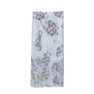 Nouvelle jupe midi plissée imprimée Miyake avec pompons, collection été 2026, élégante et idéale pour les femmes actives. - Product Image 5