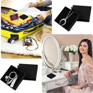 Jewelry gift <b>box</b> cardboard jewelry, necklace jewelry gift <b>box</b> (<b>black</b>) can be customized according to needs - Product Image 5