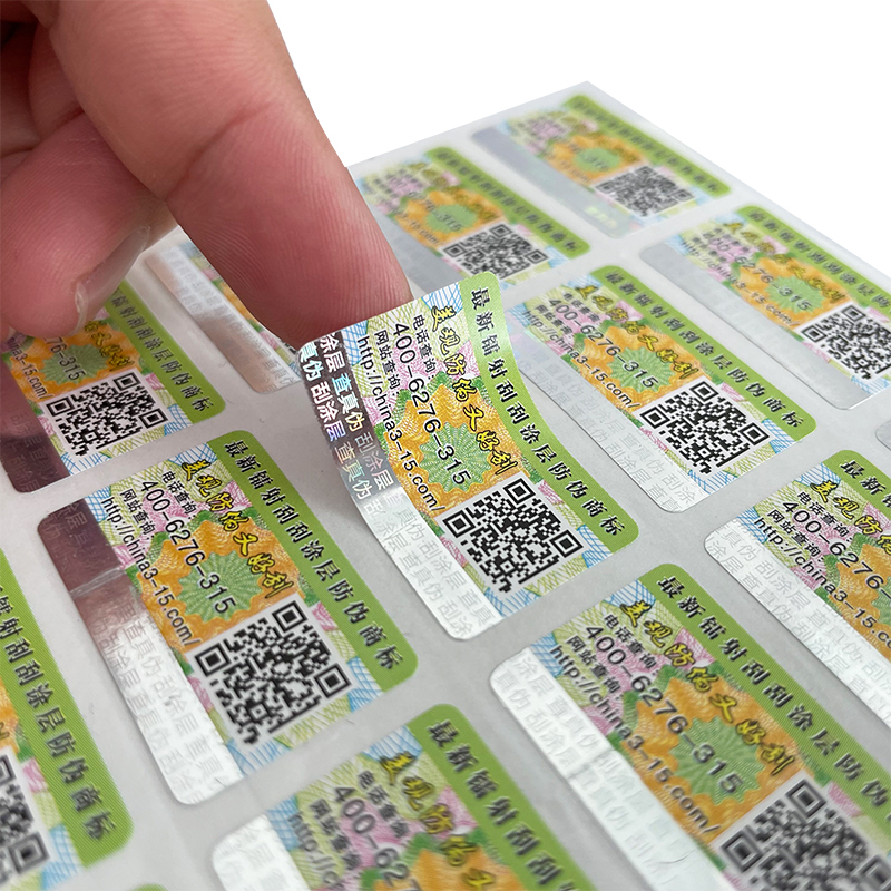 Customized QR Code Anti-counterfeit Label Tamper Evident Self-adhesive Paper Printing