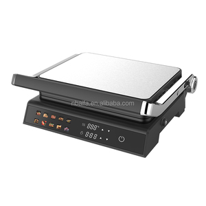 Aifa Digital Press Panini BBQ <span class=keywords><strong>griller</strong></span> Parrilla de contacto eléctrica de 4 rebanadas con temporizador Cocina Antiadherente <span class=keywords><strong>Steak</strong></span> Griddle Barbacoa Grill - Product Image 2