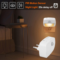 Lampe de nuit LED à détecteur de mouvement PIR, à brancher, allumage/extinction automatique, avec matériau ABS 36V, pour chambre à coucher, salle de bain, couloir, escalier