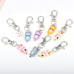 Offre Spéciale – Porte-clés mignon en PVC écologique avec mousqueton, motif chat de dessin animé, pendentif chat porte-bonheur, accessoires DIY - Product Image 3