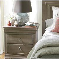 Lit double en bois massif de style campagnard américain vintage, meubles de chambre à coucher traditionnels de style français antique pour chambre principale