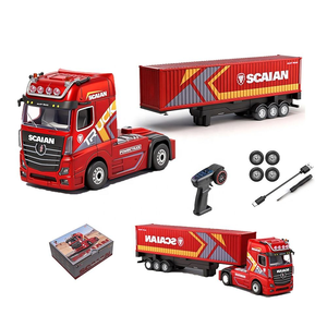 <span class=keywords><strong>Camion</strong></span> RC 4x4 à l'échelle 1:64 avec conteneur, commande indépendante, conteneur relevable, lumières et klaxon, régulateur <span class=keywords><strong>de</strong></span> vitesse, voiture RC pour enfants - Product Image 1