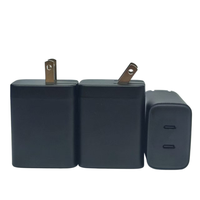 Adaptateur de voyage universel 45W PD 3.0 OTP avec deux ports Type-C, chargeur rapide pour téléphone portable