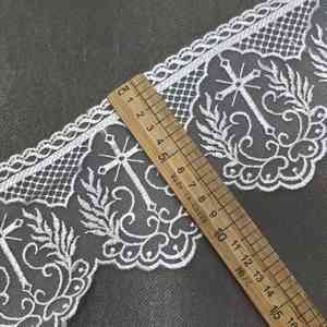 ZSY Encaje de poliéster de 10 cm, blanco, con diseño de Jesús, Hagiator, Soter, cruz, malla, tul, bordado, para accesorios de ropa, zapatos y bolsos - Product Image 4