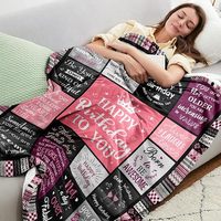 Couverture en flanelle personnalisée par sublimation pour femmes et filles, imprimée sur mesure, classique, tricotée, cadeaux d'anniversaire, 50"X60"