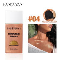 Liquide bronzant pour le corps, liquide waterproof mat nacré scintillant en 4 couleurs, fond de teint liquide en gros