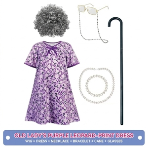 <span class=keywords><strong>Disfraz</strong></span> <span class=keywords><strong>de</strong></span> Abuela para Niñas, Conjunto <span class=keywords><strong>de</strong></span> Peluca y Vestido <span class=keywords><strong>de</strong></span> Anciana para 100 Días <span class=keywords><strong>de</strong></span> Escuela, Divertido <span class=keywords><strong>Disfraz</strong></span> <span class=keywords><strong>de</strong></span> Abuelos para el Día del Libro - Product Image 6