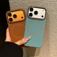 Étui de téléphone de luxe magnétique mat à grain de litchi pour iPhone 18 Pro Max 17Air 11 12 13 14 15 16 Plus, coque de protection arrière antichoc