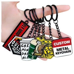 Wholesale Custom Zinc Alloy Metal Company Name Letter Engraved Keychain 3D Logo Car Key Chain Key Holder With Logo for Souvenir