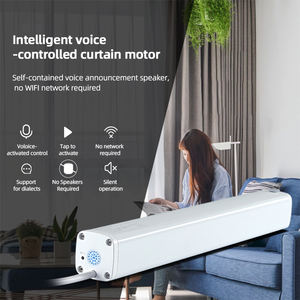 Tringle à rideau électrique intelligente moderne de 4,5 mètres avec télécommande, silencieuse, contrôle vocal hors ligne, en métal aluminium pour la maison - Product Image 2
