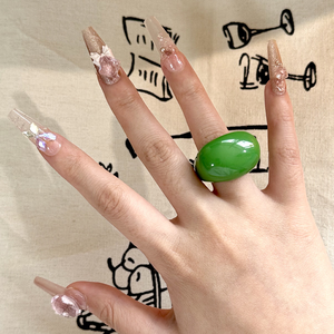 <span class=keywords><strong>2025</strong></span> Новое дизайнерское акриловое кольцо Макаронный цвет модное овальное квадратное женское кольцо из смолы милое летнее кольцо - Product Image 4