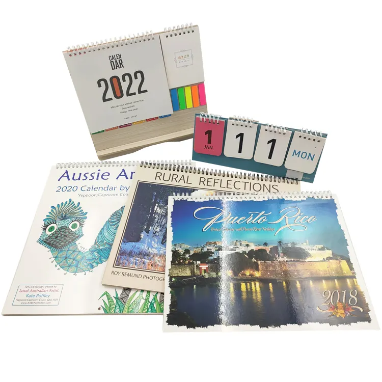 Set di calendari dell'avvento con Design stampato personalizzato Planner Wall Table Desk 2023 stampa del calendario