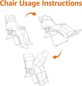 Sillón plegable de alta resistencia, <span class=keywords><strong>tumbona</strong></span> duradera <span class=keywords><strong>para</strong></span> Patio, <span class=keywords><strong>terraza</strong></span>, relajación al aire libre - Product Image 2