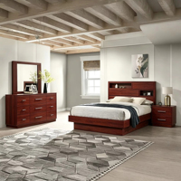 Meubles de chambre à coucher contemporains en bois, vente en gros d'usine, lit double multifonctionnel en MDF mélaminé résistant à l'humidité, pour lits King et Queen