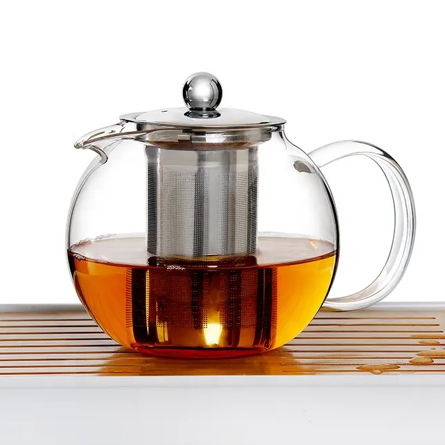 Amazon Hot Sale!!!High Borosilicate Glass Tea Pot Set With Infuser Customized Logo and Custom Packing OEM ODM Glass Teapot