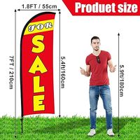 Drapeau à franges en vente, grand drapeau de signalisation, bannière géante avec corde pour magasin de détail, extérieur, jardin, publicité commerciale (rouge)