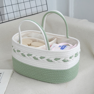 Sac fourre-tout écologique en corde de coton portable pour les voyages, sac à couches, rangement pour biberons, <span class=keywords><strong>organisateur</strong></span> multifonctionnel pour produits pour bébés - Product Image 4