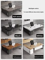 Ensemble de bureau exécutif moderne simple grand bureau de patron avec chaise confortable panneau de bois moderne