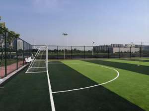 Ensemble <span class=keywords><strong>complet</strong></span> de terrain de football professionnel en plein air 11v11, gazon artificiel + buts de football pleine taille - Durable et écologique - Product Image 2