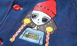 Vêtements pour enfants en gros, usine chinoise, nouveaux manteaux en jean fantaisie pour filles, longs, pour l'hiver - Product Image 5