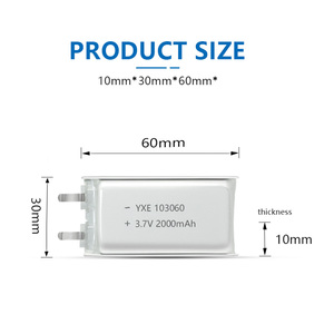 Bán Hot OEM/ODM chu kỳ sâu 3.7V/2000mAh 103060 Pouch tùy chỉnh lithium có thể sạc lại ion pin di động - Product Image 3