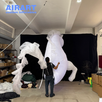 Costume de cheval blanc gonflable réaliste pour la décoration de fête de Noël sur scène