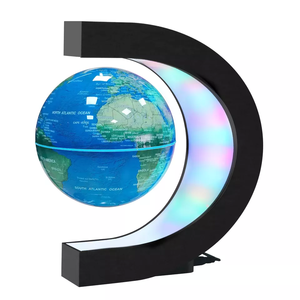 Globe <span class=keywords><strong>de</strong></span> carte du monde flottant à lévitation magnétique à rotation automatique avec base en forme <span class=keywords><strong>de</strong></span> C Globe flottant lumineux - Product Image 4