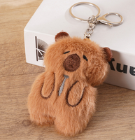 Porte-clés capybara drôle en peluche de petite taille, sac à dos en peluche, jouet capybara pour machine à griffes