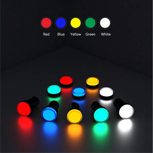 مصباح LED مفتاح زر ضغط بلاستيكي للمعدات رأس دائري أزرق مصباح إشارة مصباح مؤشر معدات مصابيح مؤشر - Product Image 5