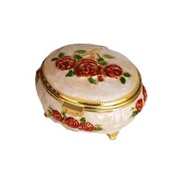 Coffret de rangement de luxe en alliage de zinc vert nacré, avec rivets argentés brillants, style moderne et vintage, pour bijoux et bibelots