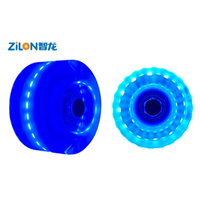 Roues de skateboard longboard lumineuses à induction électromagnétique en PU 82A 85A 90A personnalisées en gros, double rangée, accessoires pour roller
