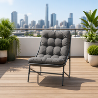 Ensemble de meubles de balcon pliants en fer, chaises rembourrées imperméables, table d'appoint, sièges de patio modernes pour l'extérieur