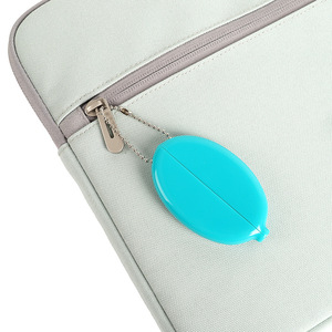 BOCE Customized creative portable oval PVC mini wallet <b>keychain</b> - Product Image 3