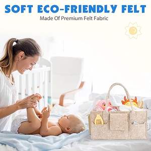 Cesta para Recién <span class=keywords><strong>Nacido</strong></span> Essentials Neutral Gift Shower Registro Debe Tener Organizador de Coche Pañales Grandes para Bebé Caddy Organizador - Product Image 6