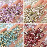 Paso Sico Strass pour ongles en verre cristal, style taillé, couleurs assorties (Candy Soda), à base pointue, couleur sucre blanc