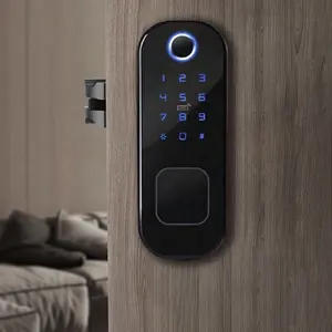 ULW Precio al por mayor Cerradura inteligente WIFI APP Control Huella digital Desbloqueo sin llave Tuya Cerraduras de puerta inteligentes para puerta de madera