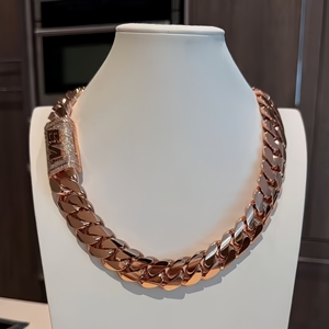 Cadena Cubana de Eslabones de 15 mm en Oro Blanco y Rodio, con Cierre Personalizado, Estilo Hip Hop, Plata de Ley 925, Regalo para Fiestas - Product Image 5