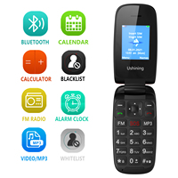 Téléphone portable à clapet double SIM Linux 2,4 pouces durable pour seniors, avec gros boutons, économique et fiable