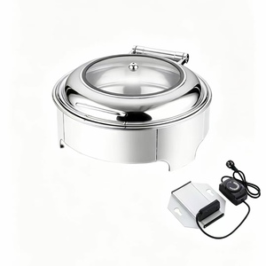 Chauffe-Plat Rond LINKTON 6L pour Hôtels, Restaurants et Buffets – Réchaud de 6 <span class=keywords><strong>Litres</strong></span> avec Fenêtre Visible pour Mariages et Événements - Product Image 6