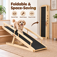 Rampe d'escalier pour chien en bois réglable, surface antidérapante, housse amovible et lavable, protection portable pour chiots et chiens âgés, usage intérieur