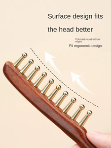 Offre Spéciale cuivre épaissi large dents peigne bois de santal coussin d'<span class=keywords><strong>air</strong></span> cuir chevelu méridien Massage masseur facial pour la Relaxation du corps - Product Image 5