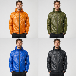 Mens Thermochromic Jacket Lightweight Hooded <b>Full</b> Zip Polyester Outdoor Windbreaker OEKO TEX Certified - Product Image 3