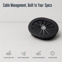 Passe-câble ovale à fixation par clipser pour montage sur panneau, avec 12 volets flexibles, pour gestion des câbles d'armoires de contrôle, OEM