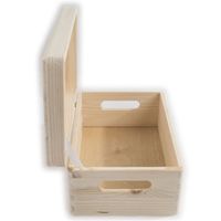 Caja de Almacenamiento Grande de Madera con Tapa Abatible, sin Pintar, sin Acabado, Caja de Regalo, Caja de Madera para Herramientas, Juguetes, Manualidades, Joyería, Recuerdos