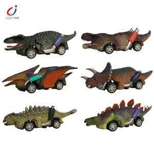 Trending Nieuw Model Dinosaurus Vorm Power Speelgoed Pull-Back Dinosaurus Auto Grappige Plastic Voertuigen Set Dinosaurus Speelgoedauto Diecast Speelgoed